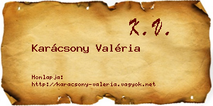 Karácsony Valéria névjegykártya