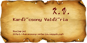 Karácsony Valéria névjegykártya