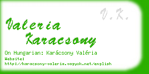 valeria karacsony business card